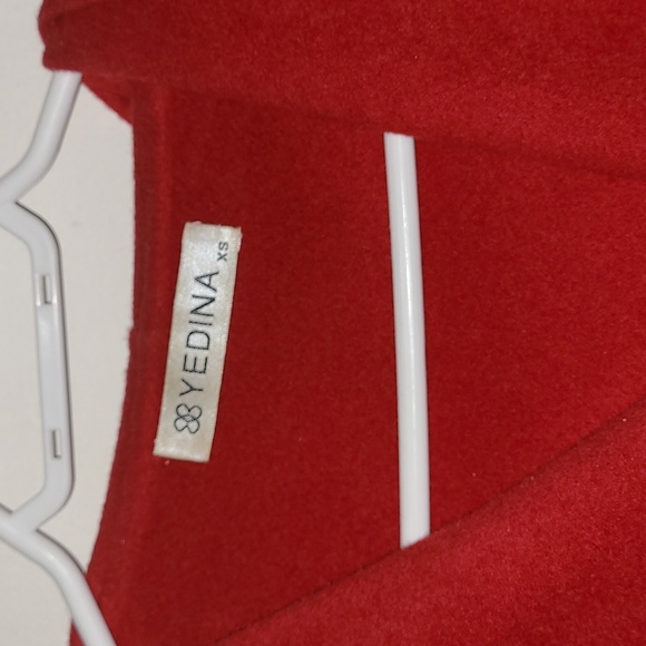 YEDINA Cashmere Red Cape Style Jacket - Picture 2 of 5